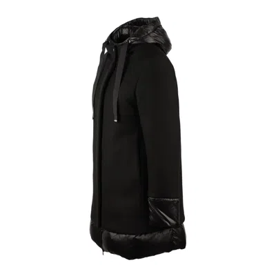 Shop Herno Black Hooded Long Down Jacket