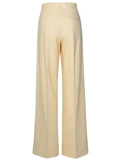 The Andamane 'nathalie' Ivory Wool Blend Trousers In Beige