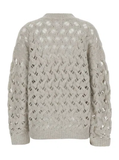 Shop Isabel Marant Étoile Aurelia-ga Sweater In Perforated Wool In Beige