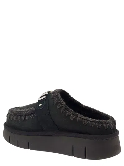 Shop Mou Bounce Clog Metal Logo In Black