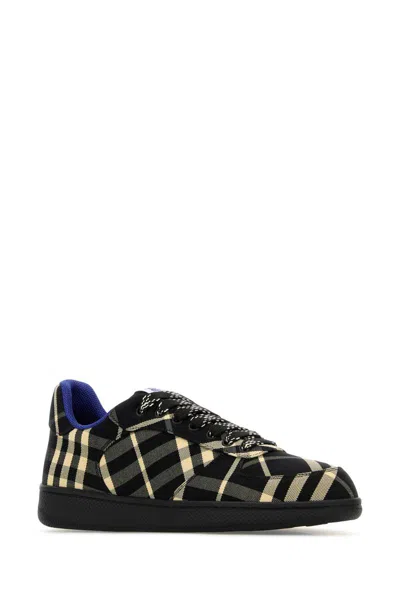 Shop Burberry 'terrace' Black Polyester Blend Sneakers In Multicolor