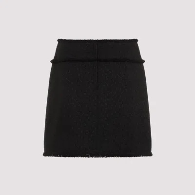 Dolce & Gabbana Wool-blend Tweed Miniskirt In Black