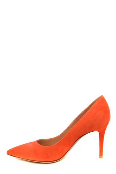 Gianvito Rossi Leather Pumps In Orange