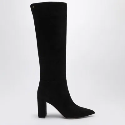 Shop Gianvito Rossi Piper Boot 85 Suede In Black