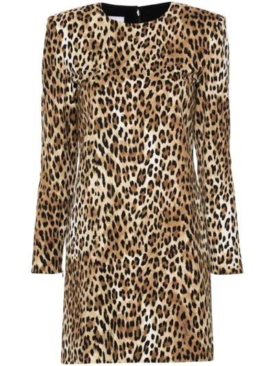 Moschino Couture Dress With Animal Pattern In Red