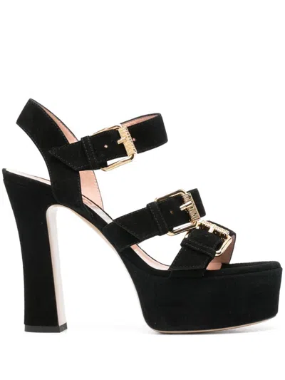 Moschino Sandalen Mit Schnalle 130mm In Black