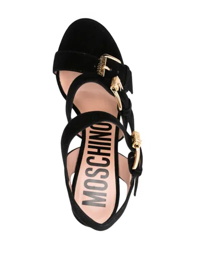 Moschino Sandalen Mit Schnalle 130mm In Black