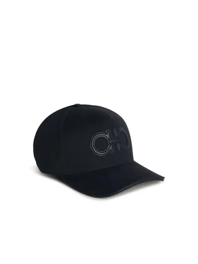 Shop Ferragamo Salvatore  Navy Cotton Cap