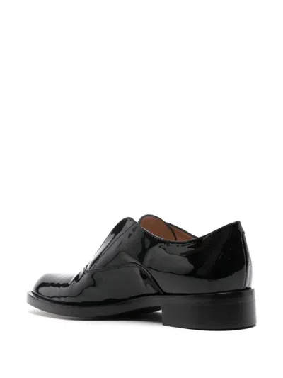 Gianvito Rossi Patent Leather Lace-up Shoes With Low Block Heel In Black