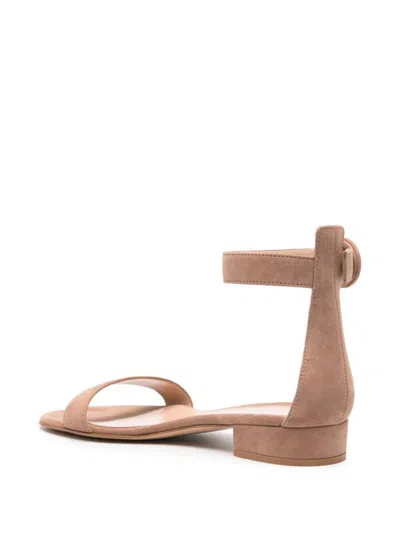 Gianvito Rossi Portofino 20 Suede Sandals In Brown