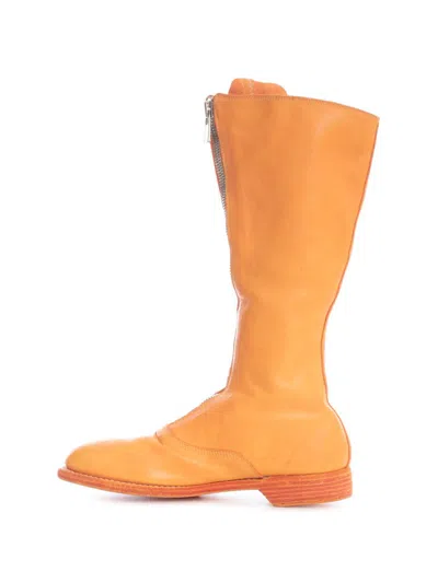 Guidi Front Zip Army Boots Sole Leather In Yellow