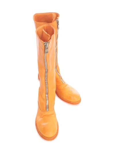 Guidi Front Zip Army Boots Sole Leather In Yellow