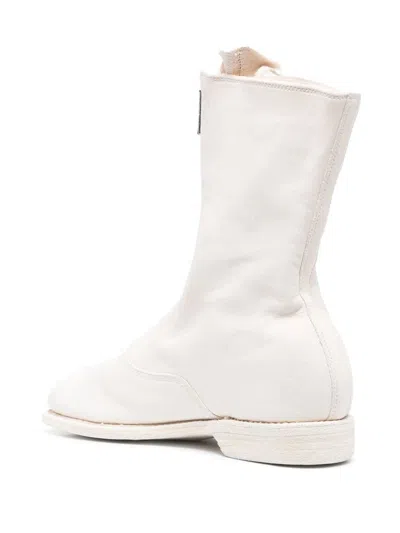 Guidi Round-headed Casual Boots In White
