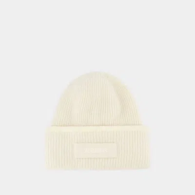 Jacquemus Le Bonnet Knit Wool-blend Beanie In White