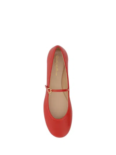 Shop Gianvito Rossi Ballerinas In Tabacco Red