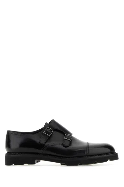 John Lobb Hand-sewn Black Calf Leather Double Buckle Shoe In Black