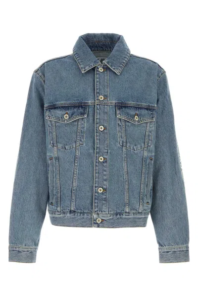 Loewe Anagram Cut-outs Denim Jacket In Blue