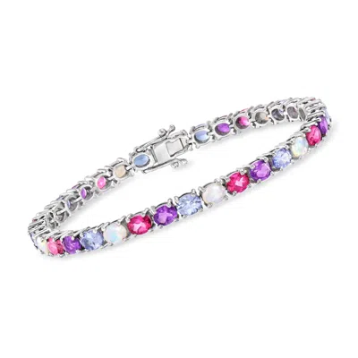Ross-simons Multi-gemstone Tennis Bracelet In Sterling Silver In Multi