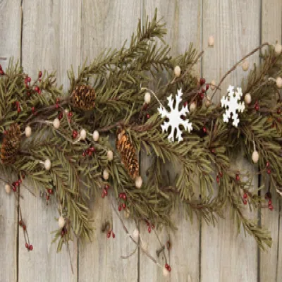 Homegifo Pine & Snowflakes Garland - 4ft
