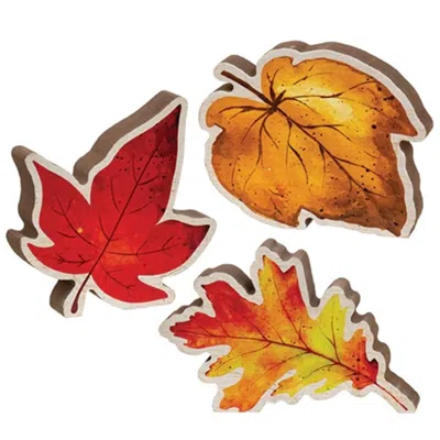 Homegifo Chunky Wood Fall Leaf Sitter 3 Asstd.