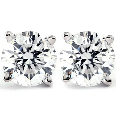 Pompeii3 1/3 Ct Tdw Diamond Studs Available In 14k White Or Yellow Gold In Silver