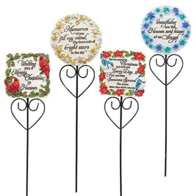 Homegifo Winter Memorial Yard Stake 4 Asstd.