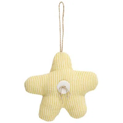 Homegifo *yellow Striped Flower Ornament