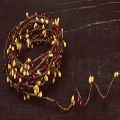 Homegifo Burgundy/ Gold Pip String Garland 18 Ft.