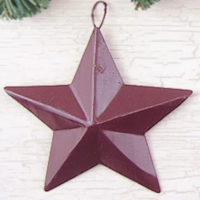 Homegifo 3-1/2" Mini Barn Star Burgundy