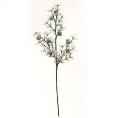 Homegifo Vintage Glitter Birchcone Pine Spray 28"