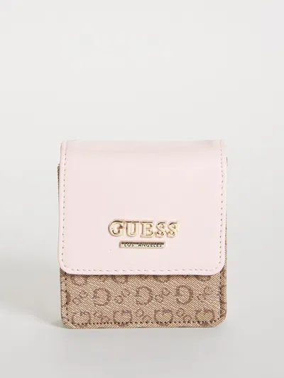 Guess Factory Logo Mini Pouch Crossbody In White