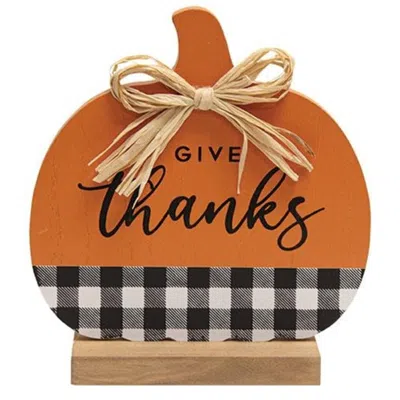 Homegifo *give Thanks Buffalo Check & Orange Pumpkin