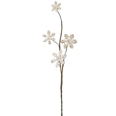 Homegifo Glittered Wood Snowflake Pick