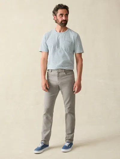 Faherty Stretch Terry 5-pocket Athletic Fit Pants In Iron