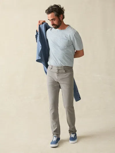 Faherty Stretch Terry 5-pocket Athletic Fit Pants In Iron