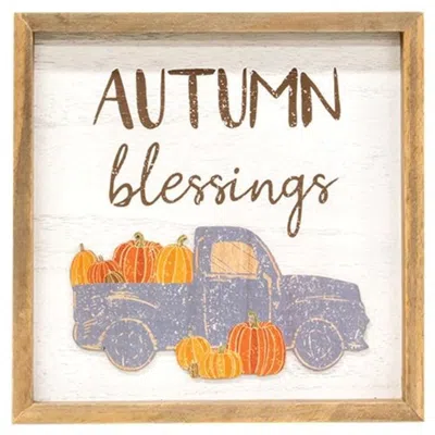 Homegifo *autumn Blessings Pumpkin Truck Distressed Frame