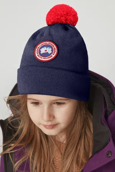 Canada Goose Kids Wool Pom Pom Hat One In Blue
