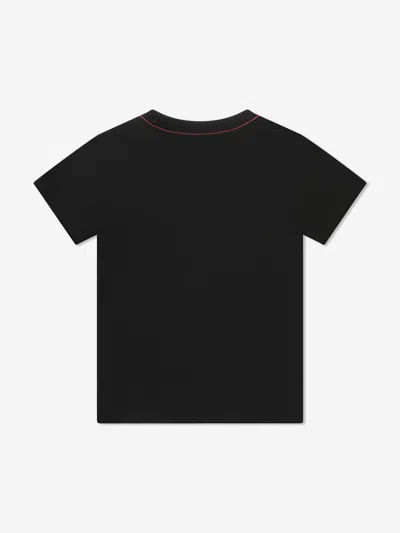 Shop Guess Boys Logo Print T-shirt In Black