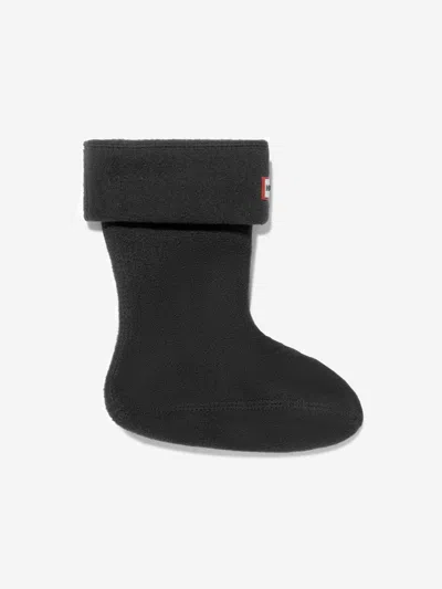 Hunter Kids Recycled Fleece Boot Socks Eu 21 - 23 Uk 4 - 6 Black By Childsplay Clothing In Black