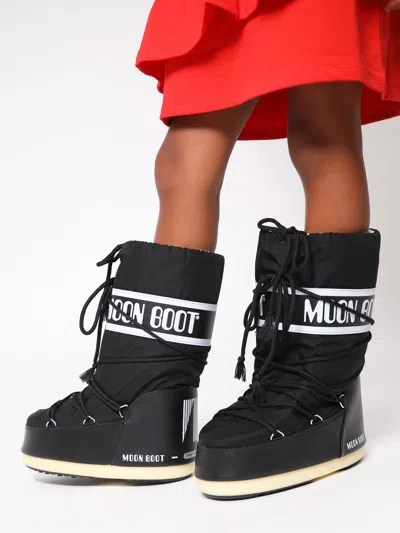 Moon Boot Kids Icon Boots Eu 39 - 41 Black By Childsplay Clothing In Black