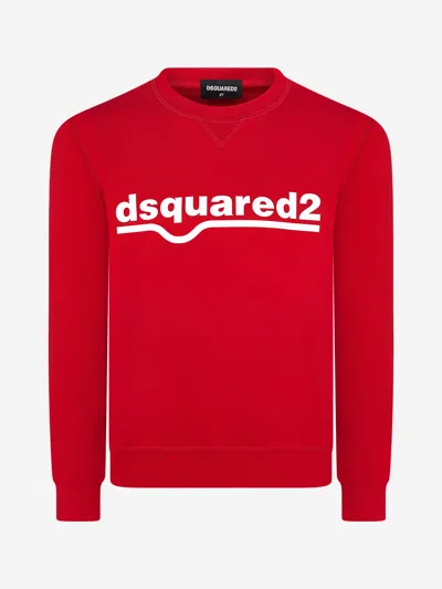 Dsquared2 Teen Logo-print Cotton Sweatshirt In Red