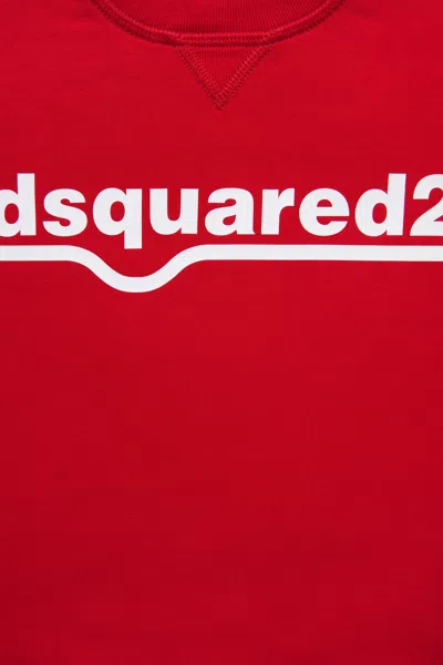 Dsquared2 Teen Logo-print Cotton Sweatshirt In Red