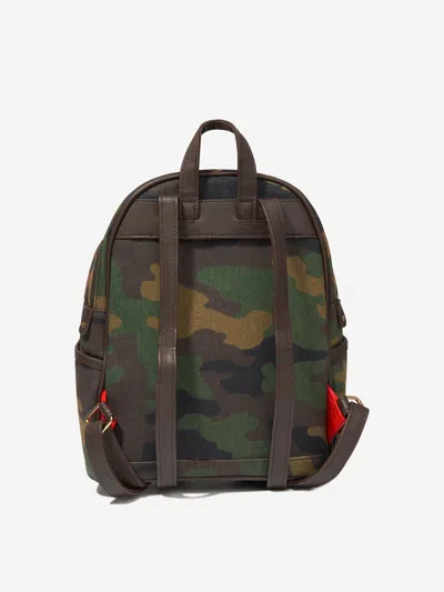 Sprayground Kids Camo Shark Shape Check Savage Backpack In Green