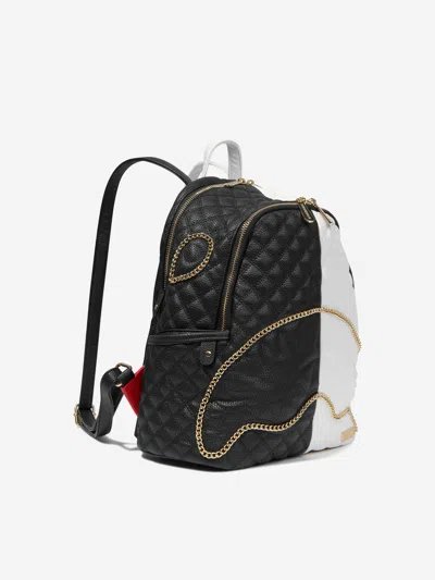 Sprayground Kids Split Quilt Shark Savage Backpack In Black
