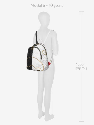 Sprayground Kids Split Quilt Shark Savage Backpack In Black