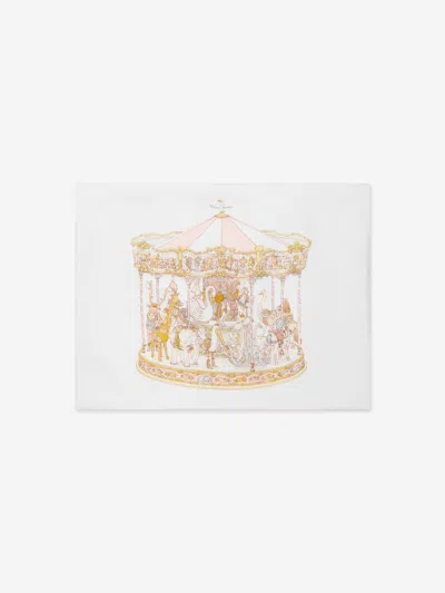 Shop Atelier Choux Girls Carousel Satin Cushion In White