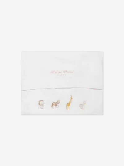 Atelier Choux Girls Carousel Satin Cushion In White