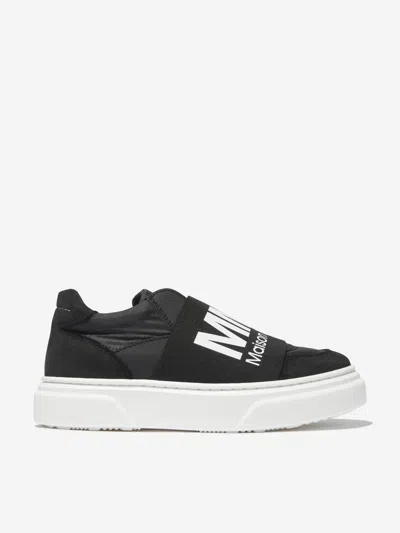 Mm6 Maison Margiela Sneakers In Nylon And Suede In Black