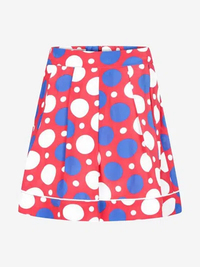 Marni Girls Spotted Silk Skirt In Red