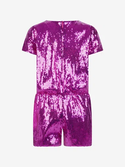 Roberto Cavalli Girls Sequin Playsuit L (16 Yrs) Pink In Pink